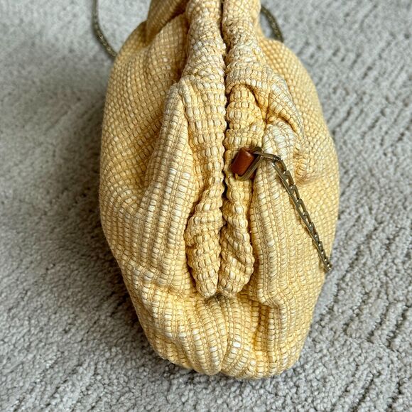 Mansur Gavriel Mini Cloud Woven Clutch in Natural with Chain Strap - Picture 8 of 13